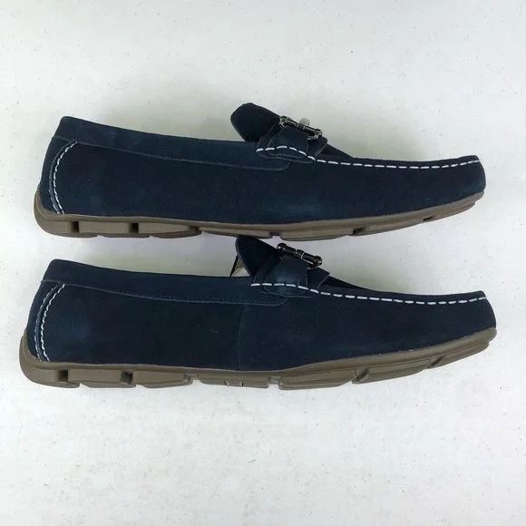 Alfani Jamesnvy Navy Bit Loafer Shoes - Picture 2 of 10